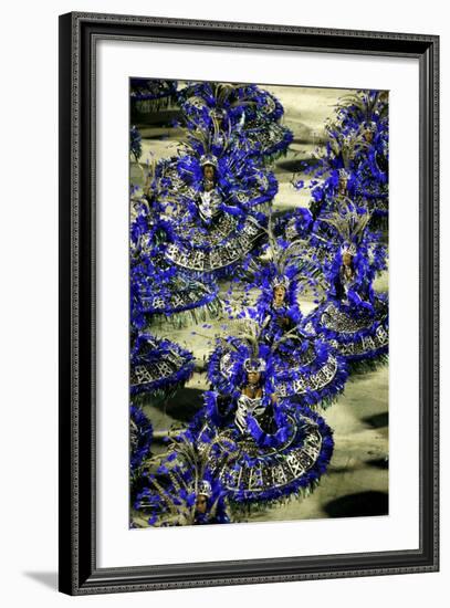 Carnival Parade at the Sambodrome, Rio de Janeiro, Brazil, South America-Yadid Levy-Framed Photographic Print