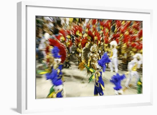 Carnival Parade at the Sambodrome, Rio de Janeiro, Brazil, South America-Yadid Levy-Framed Photographic Print