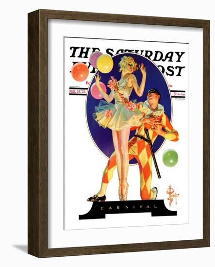 "Carnival," Saturday Evening Post Cover, February 25, 1933-Joseph Christian Leyendecker-Framed Giclee Print