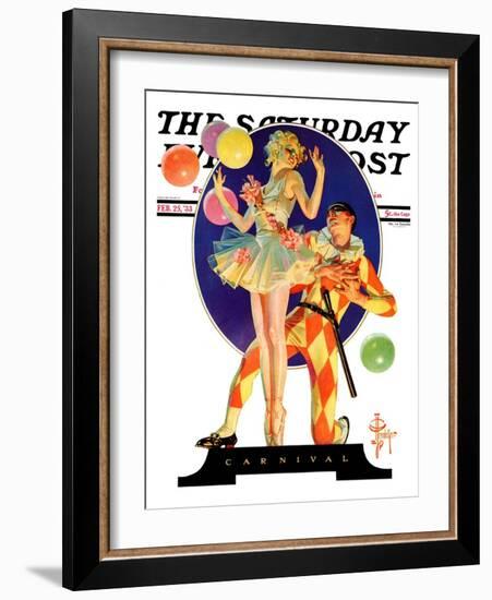 "Carnival," Saturday Evening Post Cover, February 25, 1933-Joseph Christian Leyendecker-Framed Giclee Print