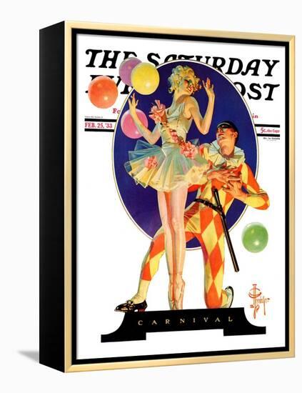 "Carnival," Saturday Evening Post Cover, February 25, 1933-Joseph Christian Leyendecker-Framed Premier Image Canvas