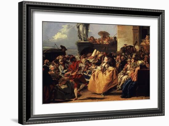 Carnival Scene, or the Minuet-Giovanni Domenico Tiepolo-Framed Giclee Print