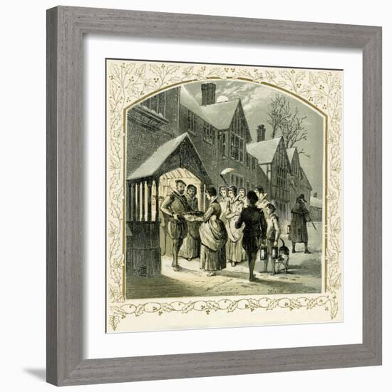 'Carol for a wassail bowl' - illustration by Birket Foster-Myles Birket Foster-Framed Giclee Print