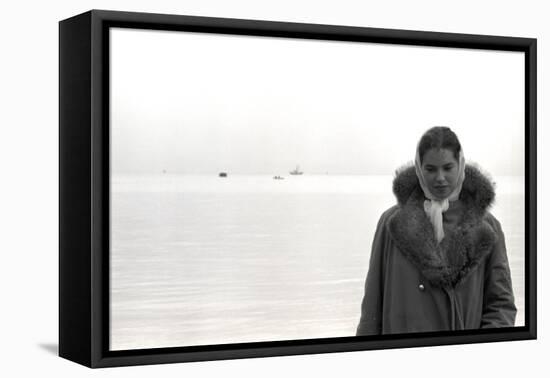 Carol Hall at Seattle's Fisherman's Wharf on a Misty Morning, Puget Sound, Seattle, Washington-Allan Grant-Framed Premier Image Canvas