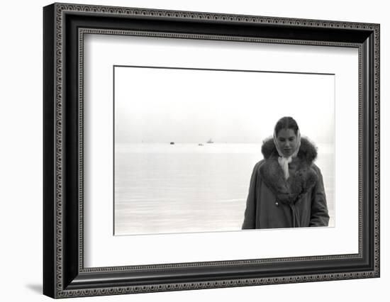 Carol Hall at Seattle's Fisherman's Wharf on a Misty Morning, Puget Sound, Seattle, Washington-Allan Grant-Framed Photographic Print