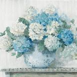 Hydrangeas in Glass Jars White Wood-Carol Rowan-Stretched Canvas