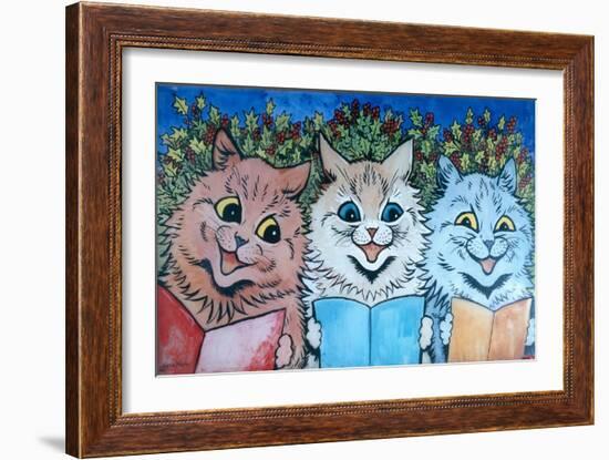 Carol Singing Cats, C.1930-Louis Wain-Framed Giclee Print