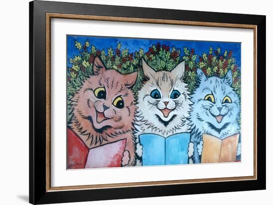 Carol Singing Cats, C.1930-Louis Wain-Framed Giclee Print