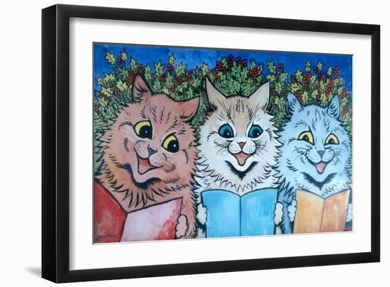 Carol Singing Cats, C.1930-Louis Wain-Framed Giclee Print