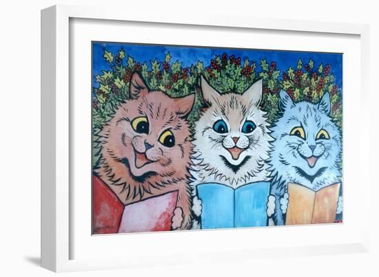 Carol Singing Cats, C.1930-Louis Wain-Framed Giclee Print