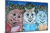 Carol Singing Cats, C.1930-Louis Wain-Mounted Giclee Print