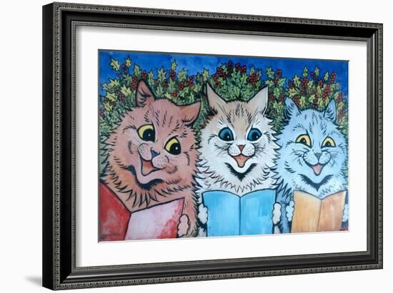 Carol Singing Cats, C.1930-Louis Wain-Framed Giclee Print