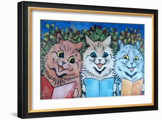 Carol Singing Cats, C.1930-Louis Wain-Framed Giclee Print