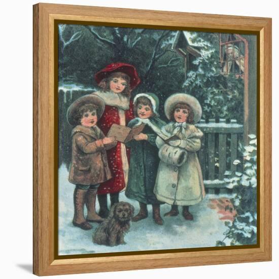 Carol Singing-null-Framed Premier Image Canvas