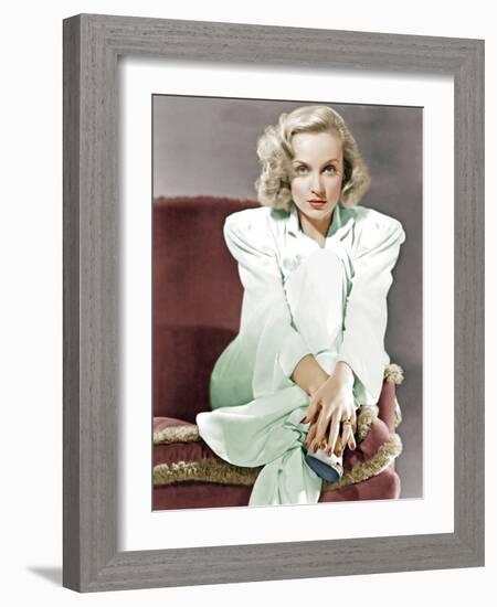 Carole Lombard, circa 1939-null-Framed Photo