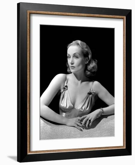 Carole Lombard in Publicity for Vigil in the Night, 1940-null-Framed Photo