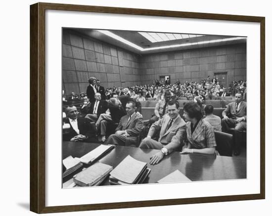 Carole Tregoff and Dr. Bernard Finch During Recess of Murder Trial-Ralph Crane-Framed Photographic Print