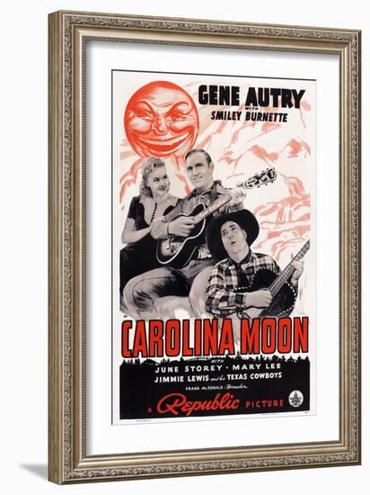 Carolina Moon, from Left: June Storey, Gene Autry, Smiley Burnette, 1940-null-Framed Art Print