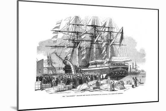 Caroline Chisholm Addressing a Crowd from the Emigrant Ship 'Ballengeich, 1852-null-Mounted Giclee Print