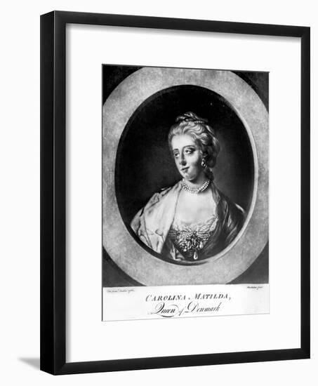 Caroline Matilda, Queen of Denmark and Norway, Engraved by Brookshaw-Francis Cotes-Framed Giclee Print