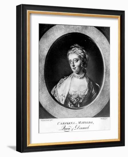 Caroline Matilda, Queen of Denmark and Norway, Engraved by Brookshaw-Francis Cotes-Framed Giclee Print