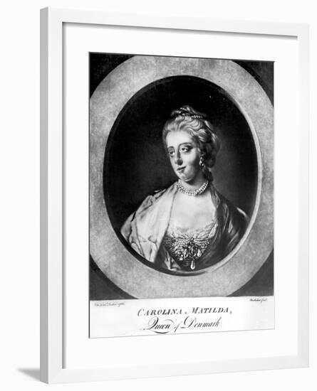 Caroline Matilda, Queen of Denmark and Norway, Engraved by Brookshaw-Francis Cotes-Framed Giclee Print