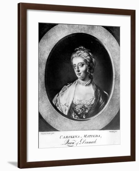 Caroline Matilda, Queen of Denmark and Norway, Engraved by Brookshaw-Francis Cotes-Framed Giclee Print