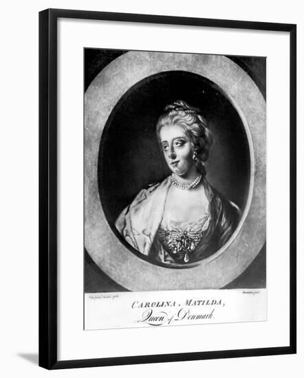 Caroline Matilda, Queen of Denmark and Norway, Engraved by Brookshaw-Francis Cotes-Framed Giclee Print