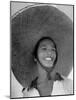 Caroline Native Boy Wearing Huge Straw Hat Made of Pandanus Fiber-Eliot Elisofon-Mounted Photographic Print