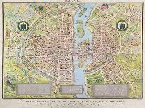 Plan de La Tapisserie, Map of Paris, Originally a Tapestry Made in circa 1570, 1818-Caroline Naudet-Giclee Print