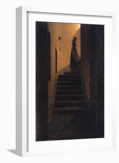 Caroline on the Stairs, 1825-Caspar David Friedrich-Framed Giclee Print