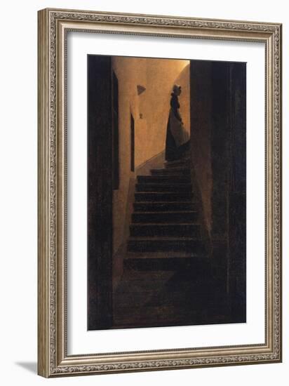 Caroline on the Stairs, 1825-Caspar David Friedrich-Framed Giclee Print
