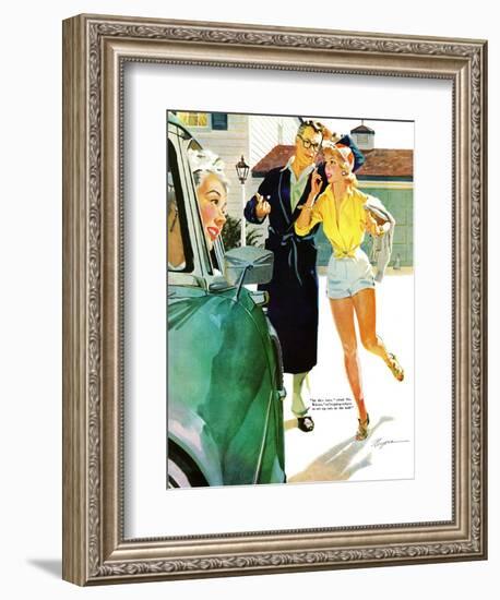 Caroline's Men - Saturday Evening Post "Leading Ladies", April 22, 1955 pg.26-Robert Meyers-Framed Giclee Print