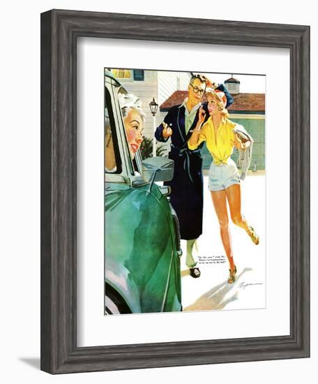 Caroline's Men - Saturday Evening Post "Leading Ladies", April 22, 1955 pg.26-Robert Meyers-Framed Giclee Print