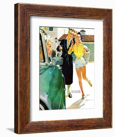 Caroline's Men - Saturday Evening Post "Leading Ladies", April 22, 1955 pg.26-Robert Meyers-Framed Giclee Print