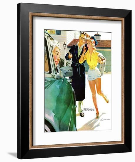 Caroline's Men - Saturday Evening Post "Leading Ladies", April 22, 1955 pg.26-Robert Meyers-Framed Giclee Print