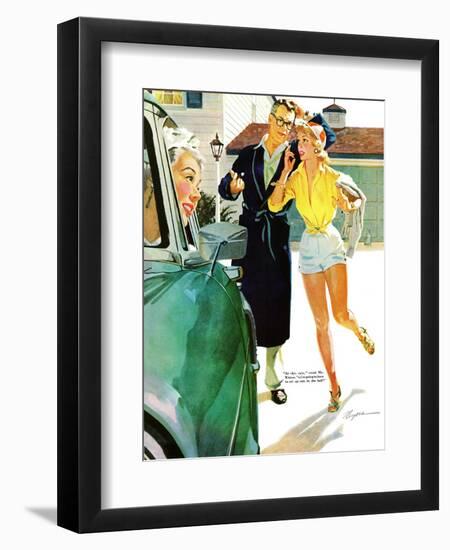 Caroline's Men - Saturday Evening Post "Leading Ladies", April 22, 1955 pg.26-Robert Meyers-Framed Giclee Print