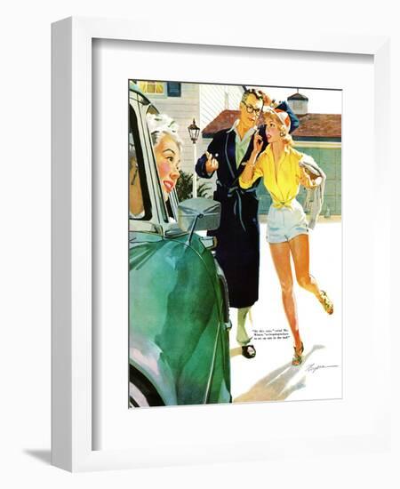 Caroline's Men - Saturday Evening Post "Leading Ladies", April 22, 1955 pg.26-Robert Meyers-Framed Giclee Print