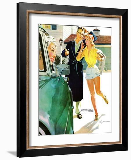 Caroline's Men - Saturday Evening Post "Leading Ladies", April 22, 1955 pg.26-Robert Meyers-Framed Giclee Print