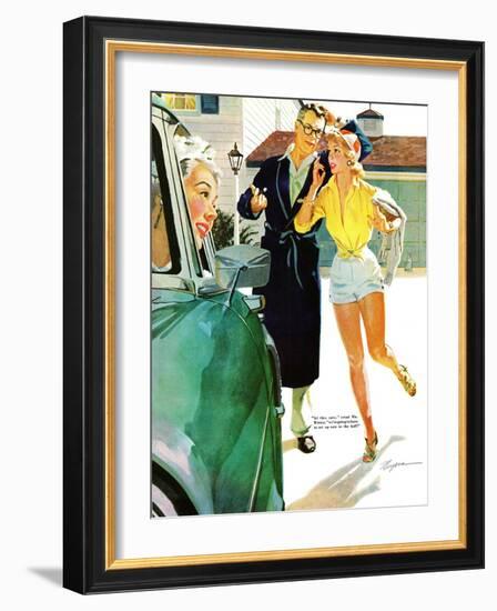 Caroline's Men - Saturday Evening Post "Leading Ladies", April 22, 1955 pg.26-Robert Meyers-Framed Giclee Print