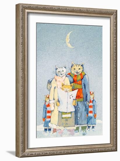 Caroling Cats-David Cooke-Framed Giclee Print