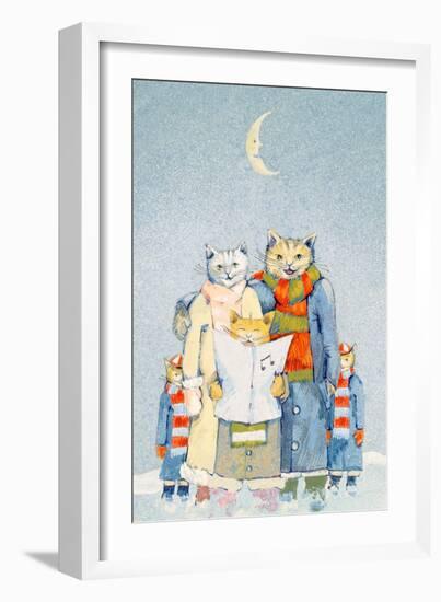 Caroling Cats-David Cooke-Framed Giclee Print