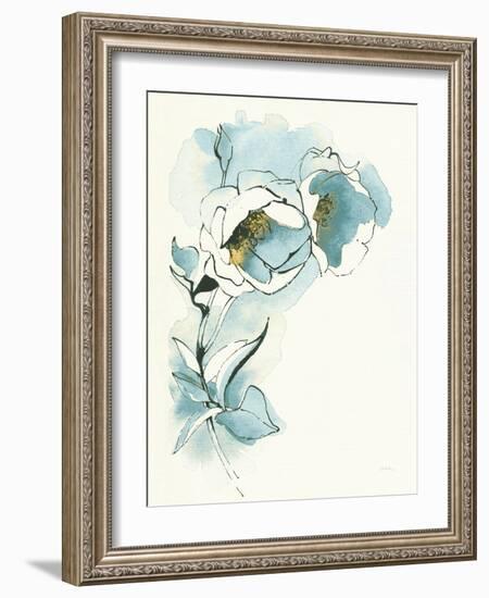 Carols Roses II Cerulean-Shirley Novak-Framed Art Print