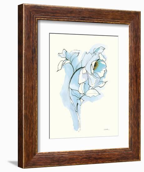 Carols Roses III Blue-Shirley Novak-Framed Art Print