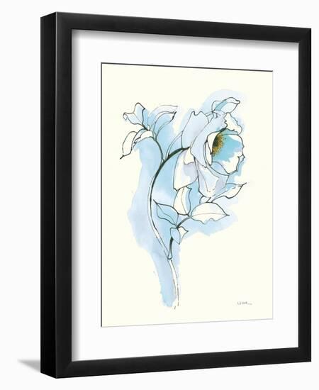 Carols Roses III Blue-Shirley Novak-Framed Art Print