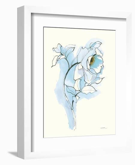 Carols Roses III Blue-Shirley Novak-Framed Art Print