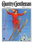 "Woman Ski Jumper," Country Gentleman Cover, January 1, 1934-Carolyn Haywood-Giclee Print