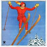 "Woman Ski Jumper,"January 1, 1934-Carolyn Haywood-Giclee Print