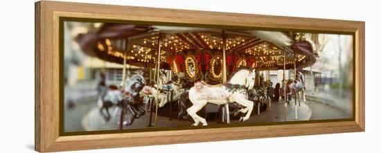 Carousel Horses in Amusement Park, Seattle Center, Queen Anne Hill, Seattle, Washington State, USA-null-Framed Premier Image Canvas