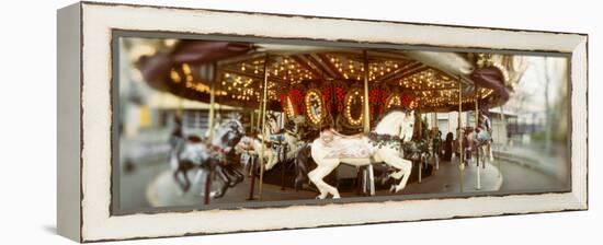 Carousel Horses in Amusement Park, Seattle Center, Queen Anne Hill, Seattle, Washington State, USA-null-Framed Premier Image Canvas